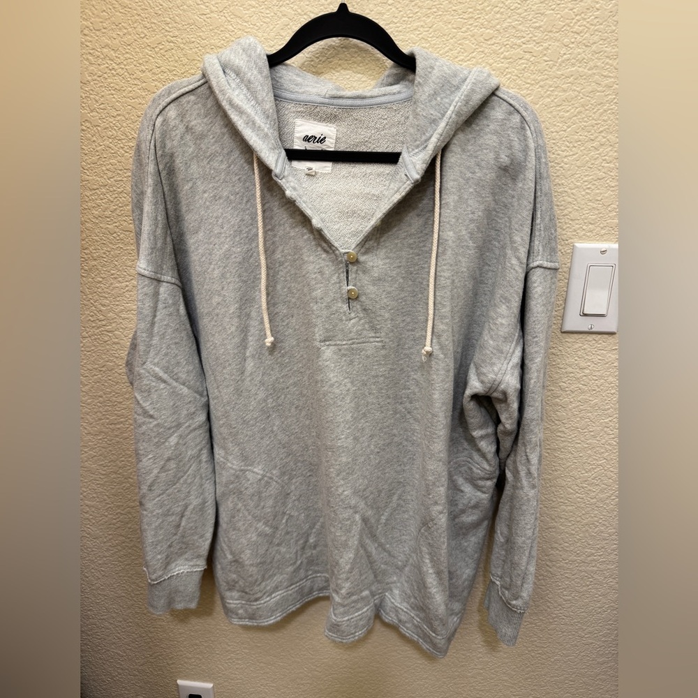 💙 Aerie Beach Weekend Oversized Hoodie Grey Small